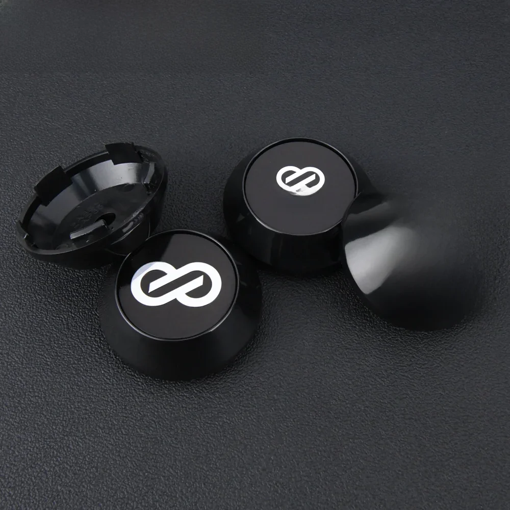 4PCS JDM ENKEI RPF1 Rim Cap 60mm Clip Sport Wheel Center Cap ENKEI 15" Racing Wheel Cover Hub Cap Black & Silver