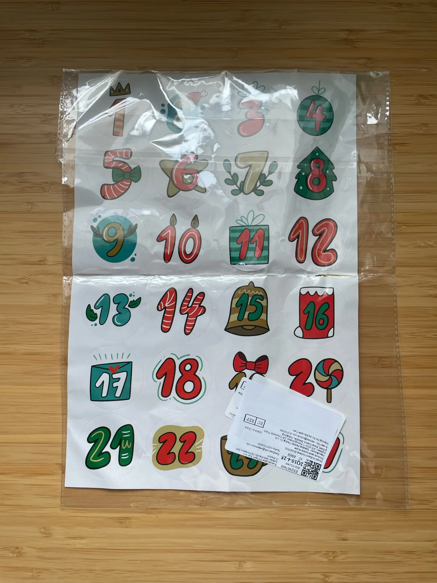 Merry Christmas Stickers Advent Calendar Number Sticker Handmade Cookie Candy Gift Seal Label Paper Sticker Christmas Decoration photo review
