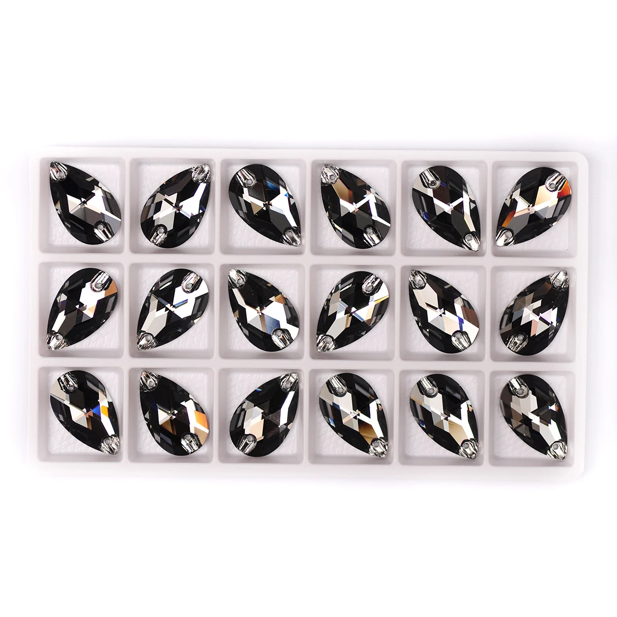 YANRUO 3230 Drop Black Diamond Sew On Rhinestones Droplet Sewing Glass Crystals Sew Rhinestones For Clothes