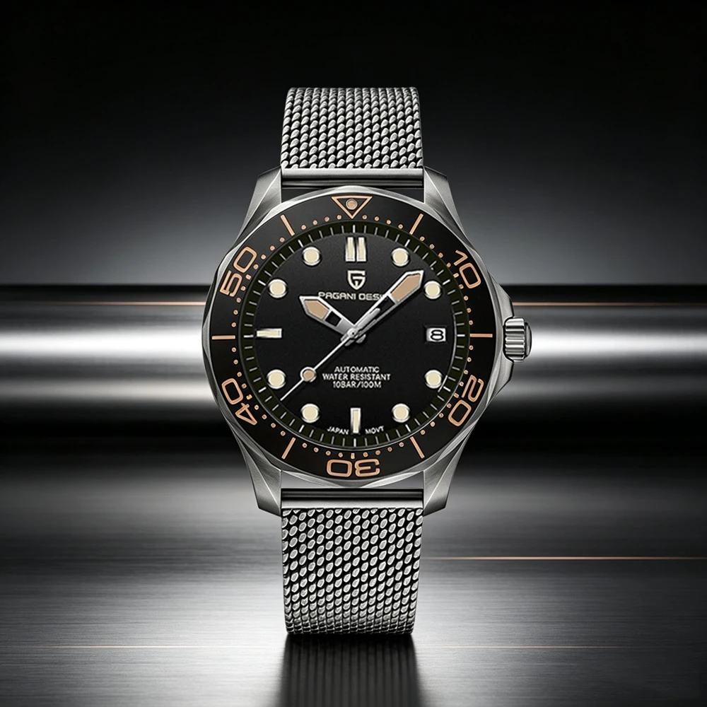 2026 Nuovo PAGANI DESIGN 007 Orologi da Uomo Orologio Automatico di Lusso Orologi da Polso Meccanici da Uomo Vetro Zaffiro AR Impermeabile Luminoso Lunetta in Ceramica Acciaio Inossidabile Orologio