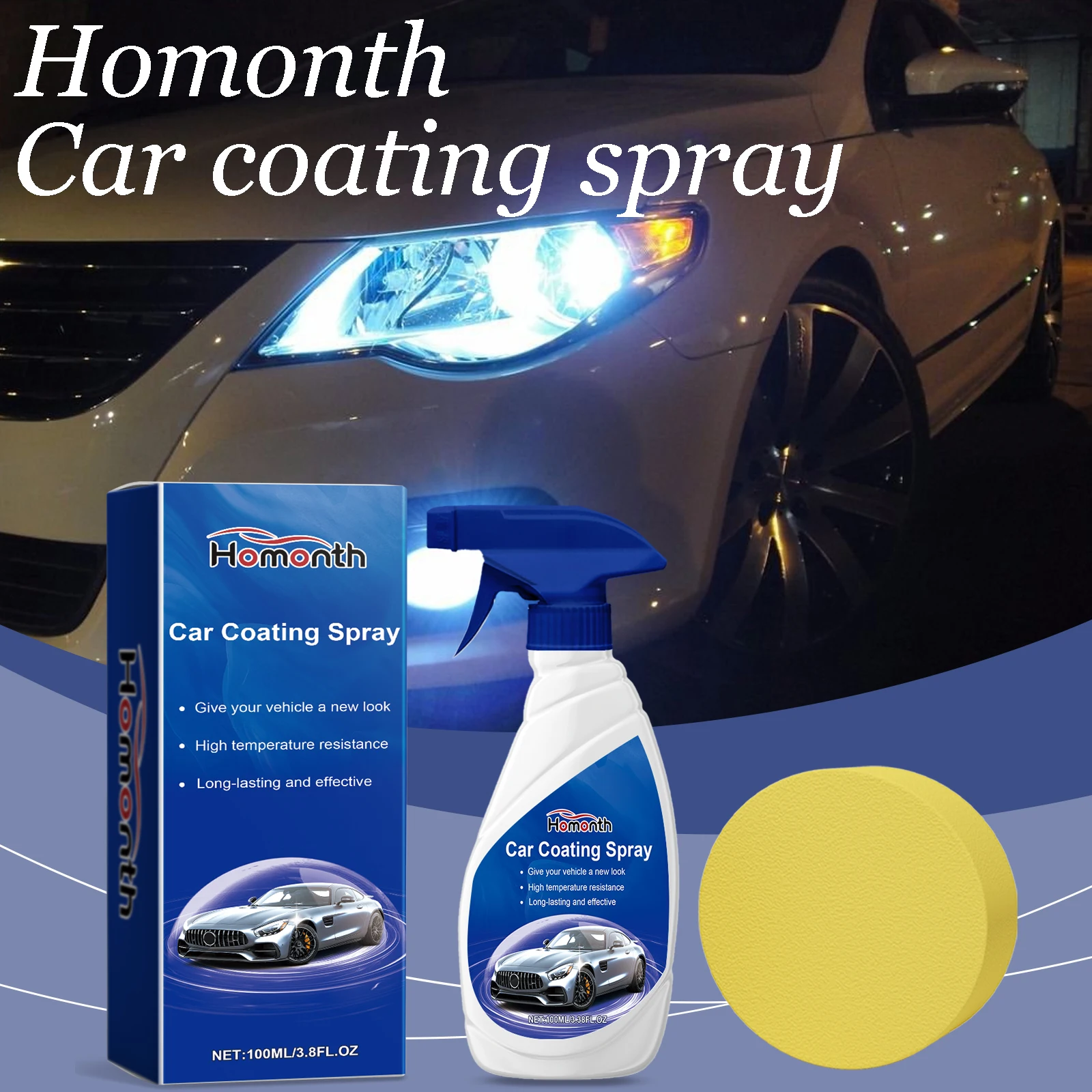 

Спрей для автомобильного покрытия Homonth, защита автомобильной краски, полировка, восстановление автомобильной краски, блеск, стойкий эффект, не оставляет следов, спрей для автомобильного покрытия