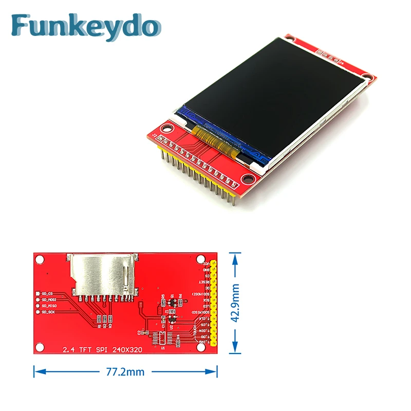 

2.4 inch TFT LCD Touchscreen 2.4" 320X240 Pixel ILI9341 Chip SPI LCD Display Module Compatible with Arduino IDE