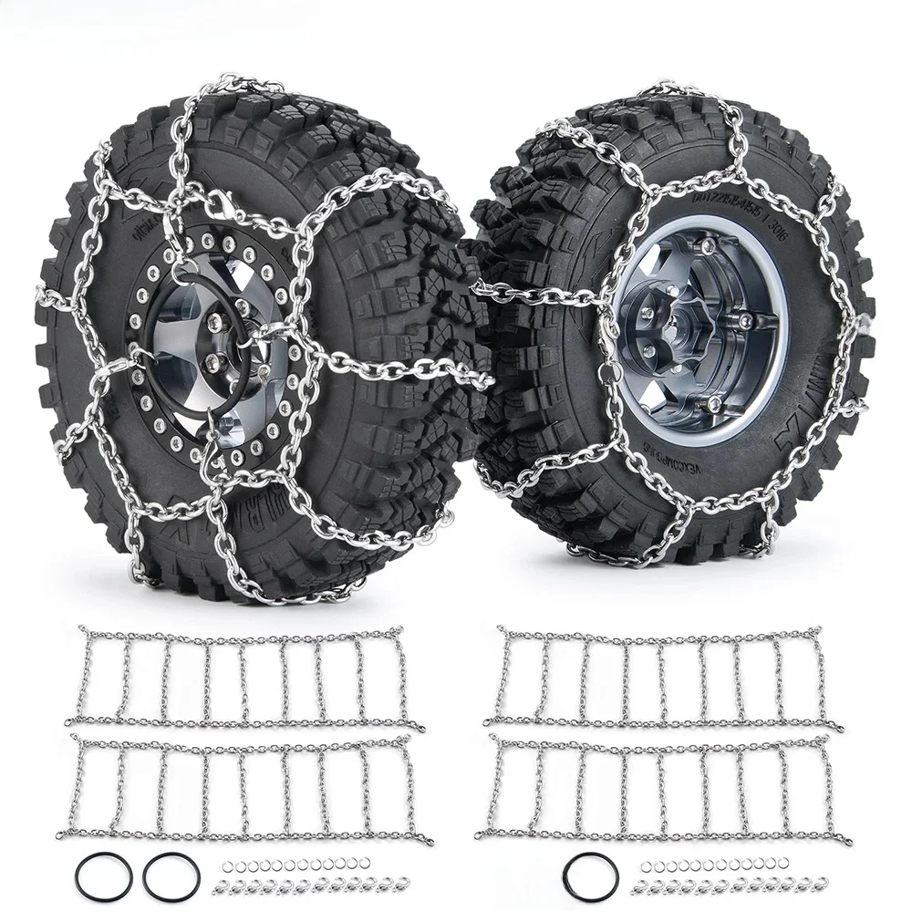 AXSPEED – pneus de roue en métal, chaîne à neige 105/114/120/130mm pour chenille de roche 1/10 RC TRX4 TRX6 Axial SCX10 90046 D90