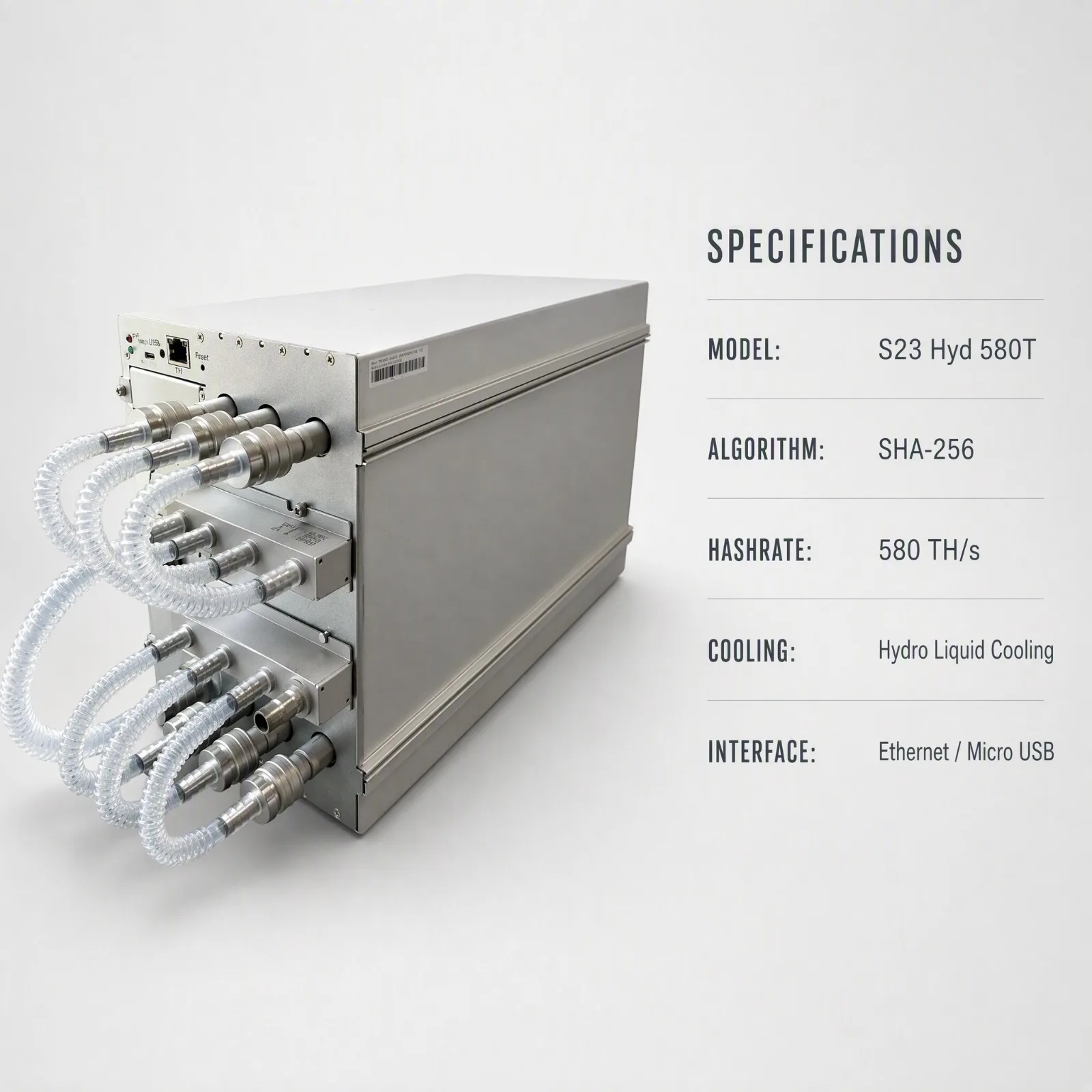 Bitmain Antminer S23 Hyd 580T 5510W ASIC Bitcoin Miner Hydro Liquid Cooling Machine for BTC Mining Farm Wholesale Bulk Supply