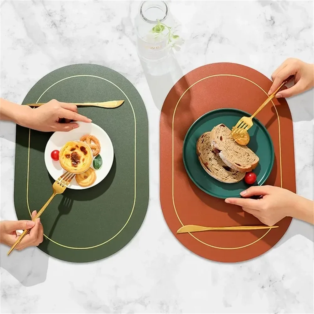 Oval Heat-Resistant Placemats, Double-Sided Design for All Dining Needs. Non-Slip and Heat-Resistant Table Mats, Available in Mu