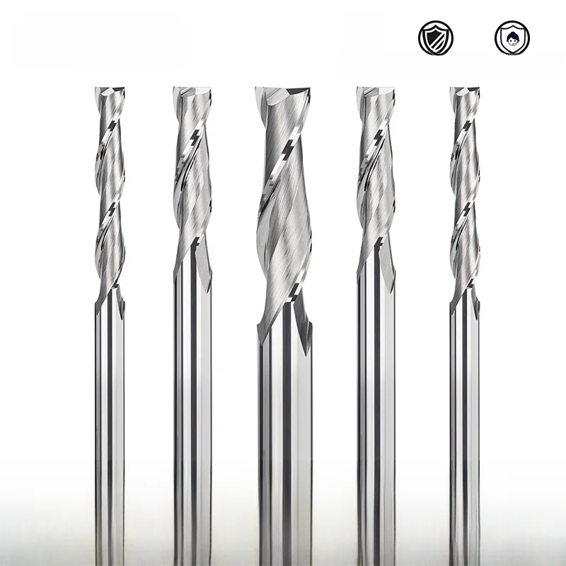 XCAN Milling Cutter 6mm Shank 2 Flute Flat End Mill for Wood PVC MDF Carbide End Mill CNC Spiral Router Bit Engraving Bit