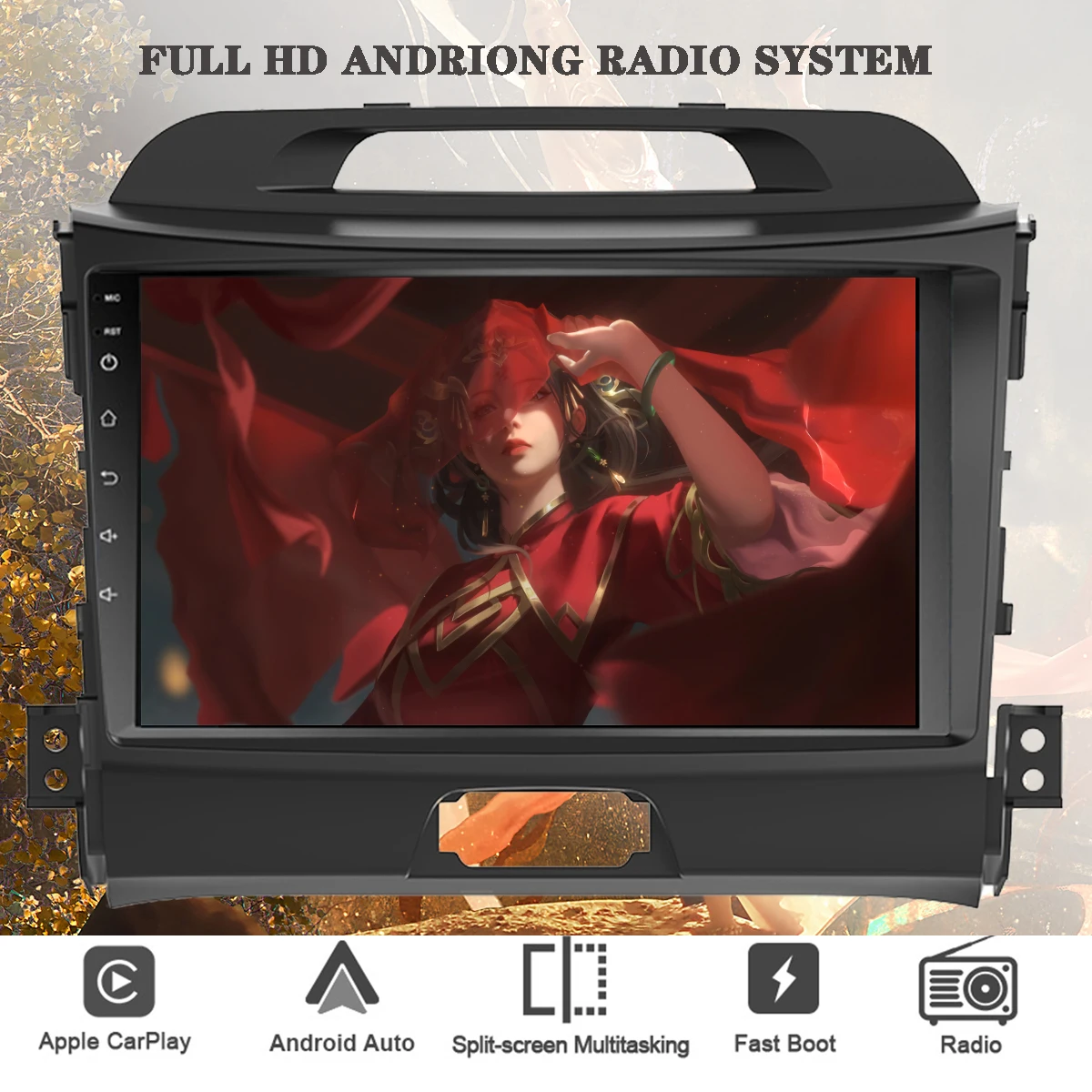 9'' IPS Android 13 8Core 8G Ram Car DVD GPS Navi Video Music MP5 Stereo PC Tablet For KIA Sportage 2011 - 2015 Head Unit BT RDS