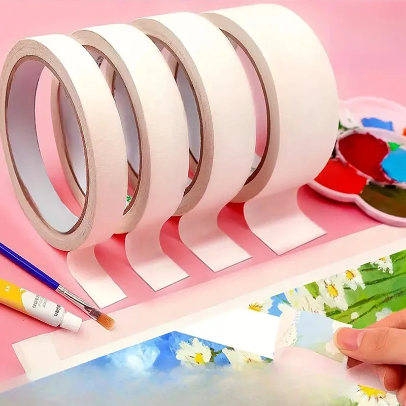 Cinta adhesiva de 20m, adhesivo fuerte de un solo lado, pintura de desgarro de buena calidad, cubierta de dibujo, decoración, Spray blanco