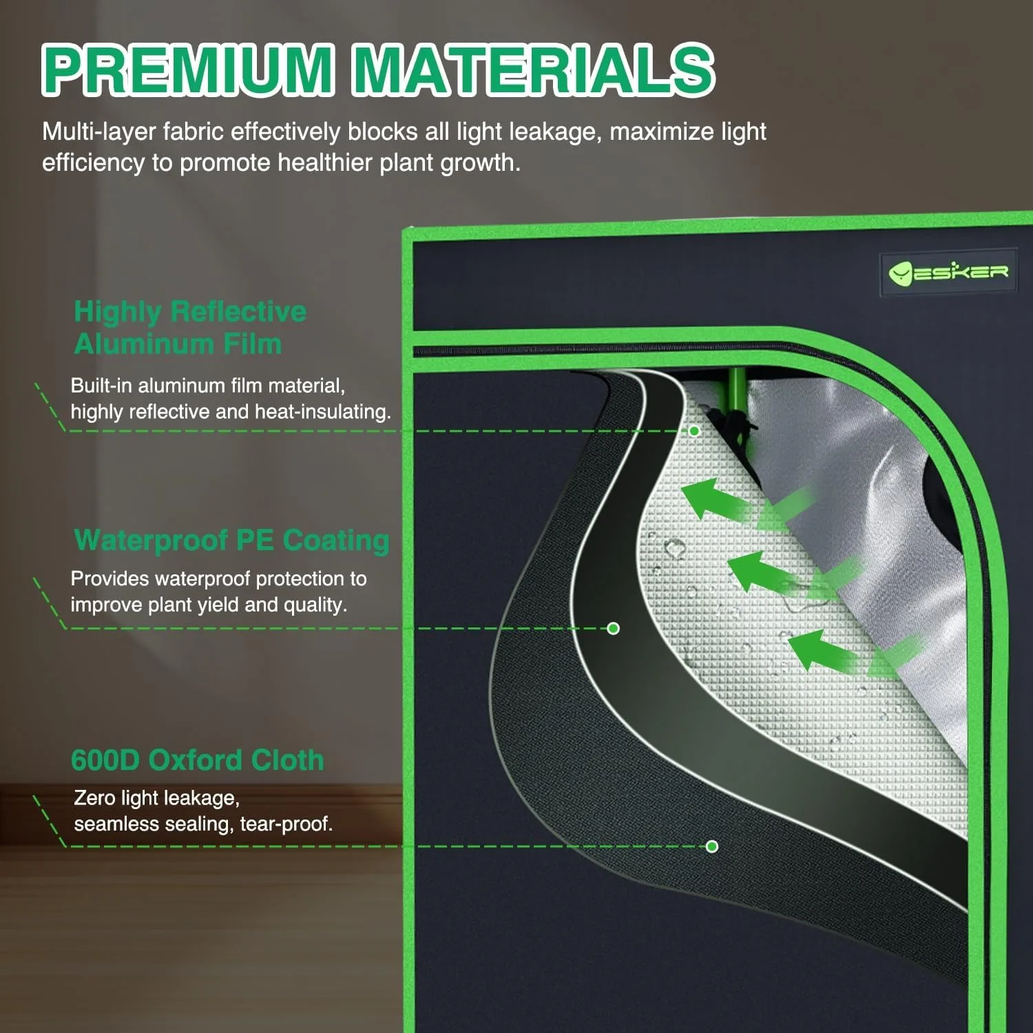 

Grow Tent Indoor Growing Tents 600D Oxford Cloth with Observation Window Removable Tray for Hydroponics Plants Flower Growing