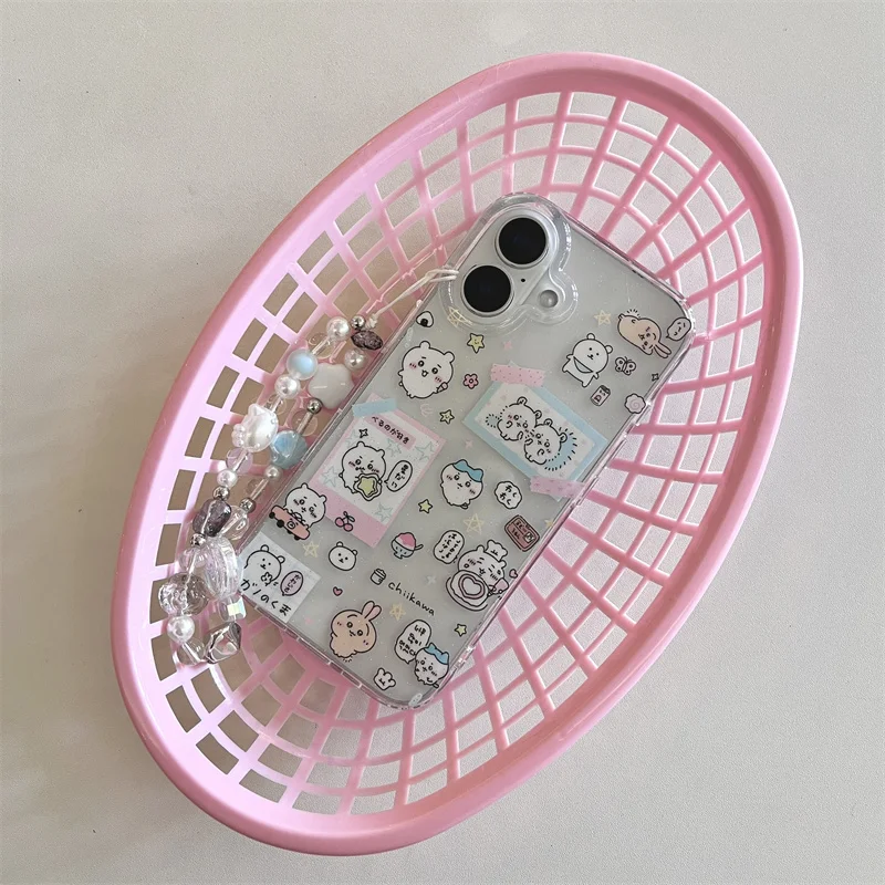 

Korean cute Funny Glitt Star little white bear transparent Cover For iPhone 13 14 Pro 15 16 Pro Max Kawaii hinge Phone case Capa