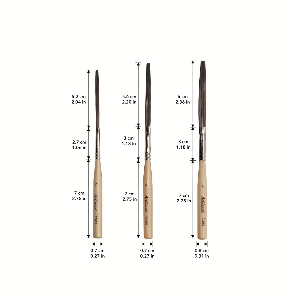 Ultra Long Hair Liner Paint Brushes Set Soft OX Ear Art Brush for Oil Watercolor Painting Flat Drawing Long Liner Brush