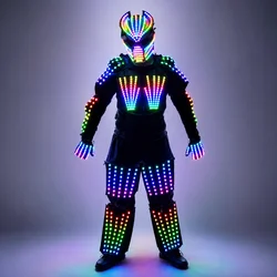Full Color LED Suit Costumes Clothes Lights Luminous Stage Dance Performance Show Growing Light Up Armor for Night Club