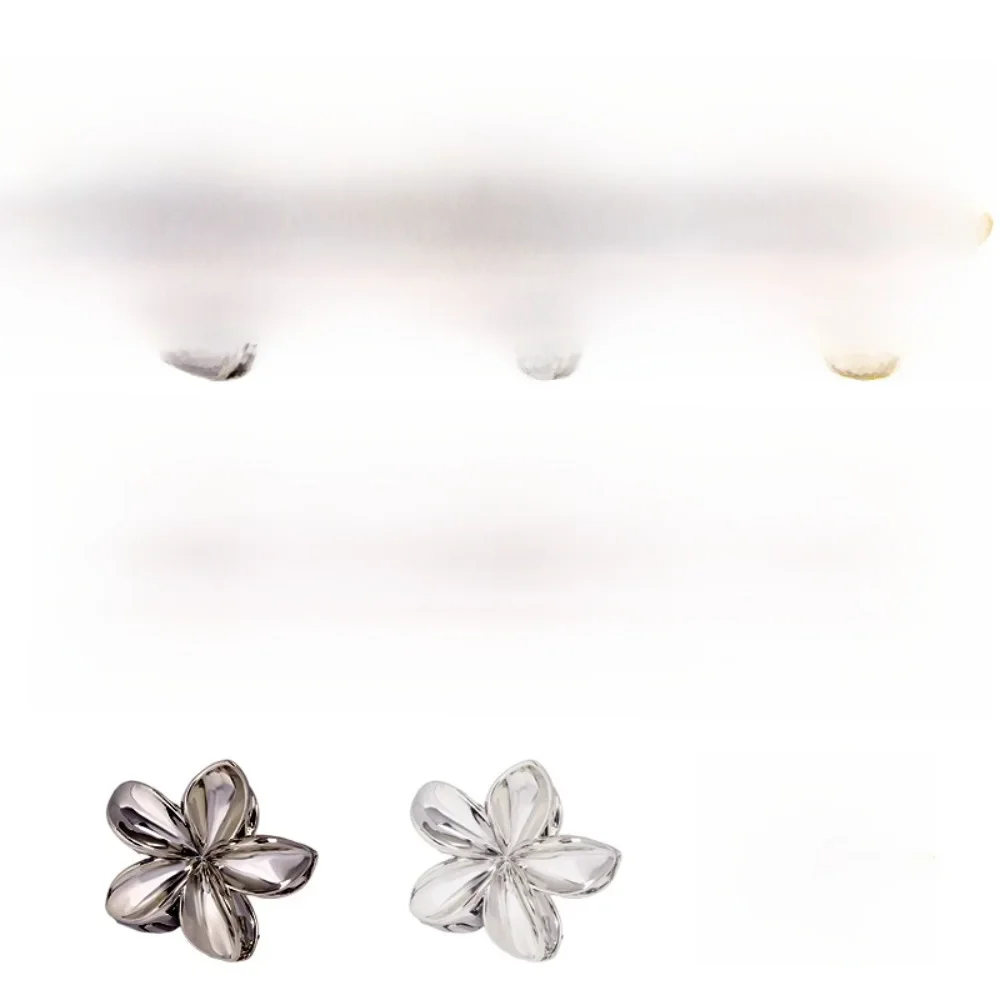 Pinces à cheveux en PVC Bauhinia, 3 pièces, grandes et petites fleurs, pour femmes et filles, tendance, couleur or argent, épingle à cheveux, accessoires, cadeaux de style