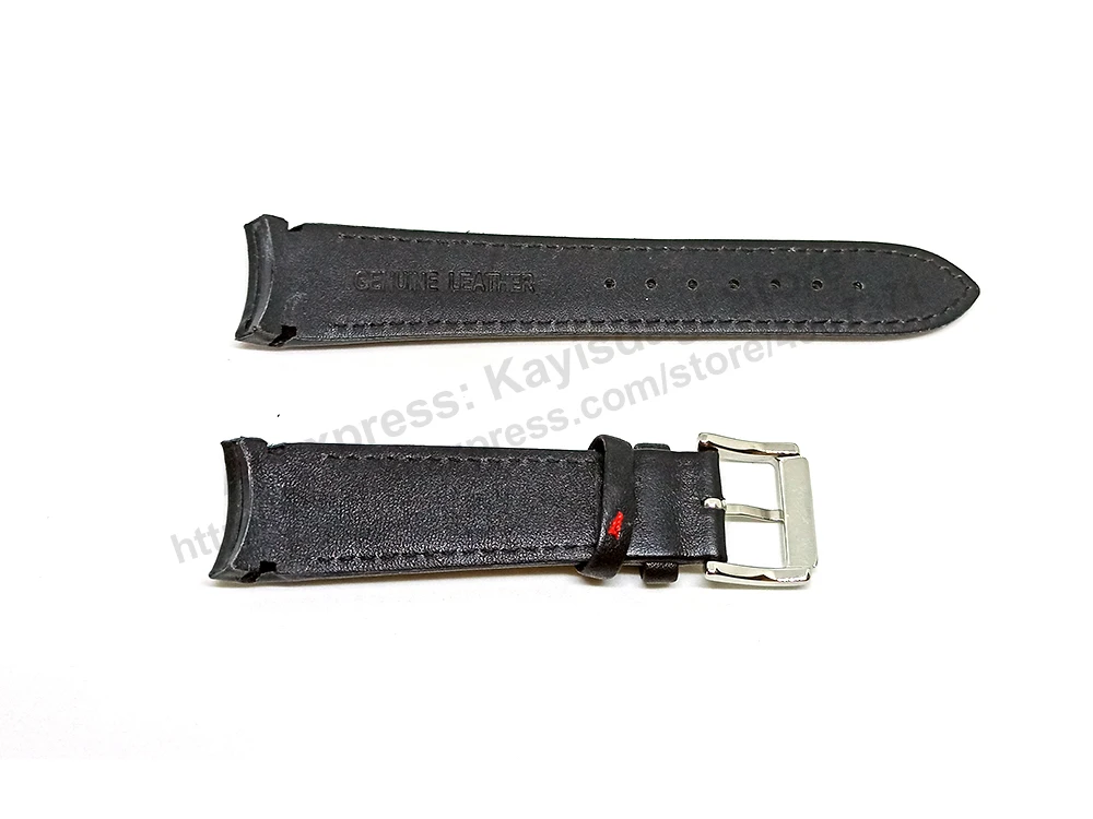 21mm Black Leather Watch Band Strap Compatible For Seiko Sportura 7T62-0KW0 - SNAE69P2 , 7T04-0AL0 - SPC141P1