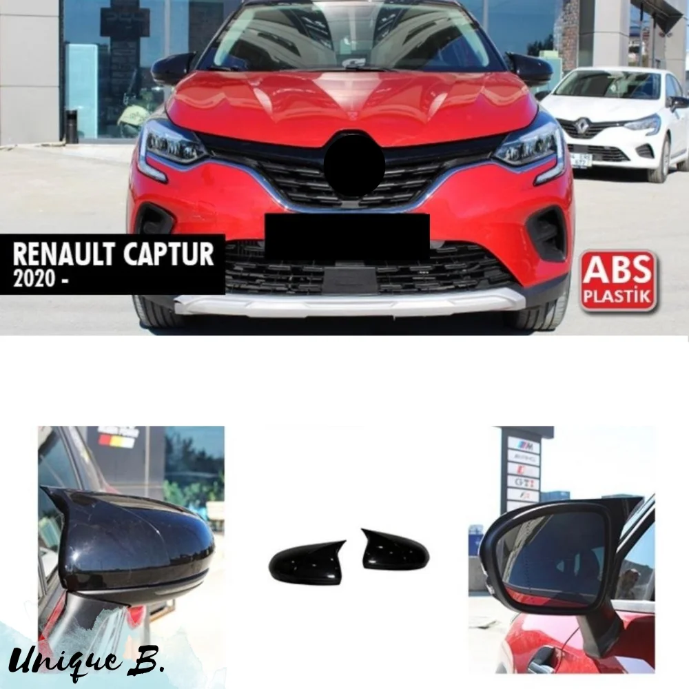 For Renault Captur Bat Mirror Cover 2020 and After Model Year Car Accessories Piano Black Tuning Auto Sport Design External Part