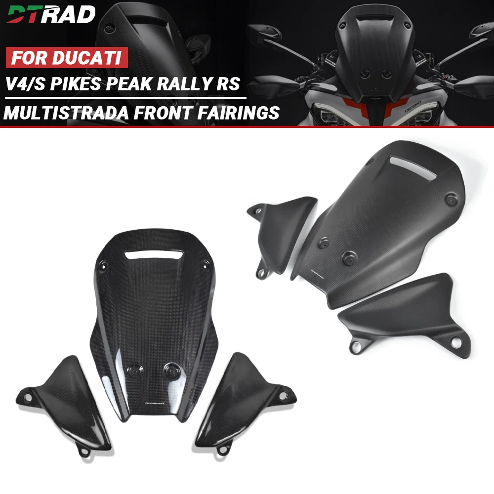 

Real Carbon Fiber Front windscreen Fairing For DUCATI Multistrada V4 S Pikes Peak Rally RS 2021-2026 Mortorcycle Modification