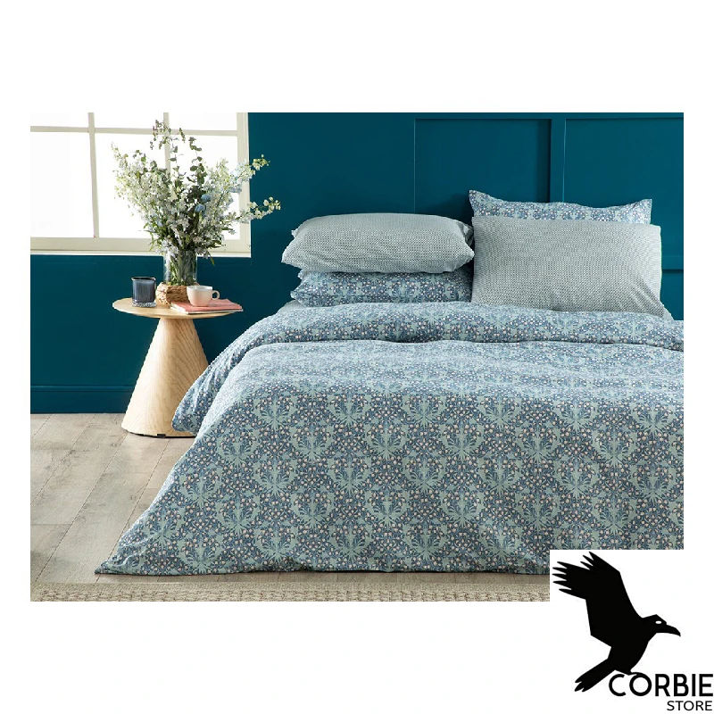 English Home Tulip Blues Easy to Iron Double Duvet Cover 200X220 cm Navy Blue