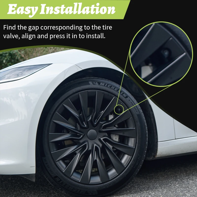 ٤ قطع غطاء عجلة توربيني مقاس 18 بوصة لتسلا موديل 3 هايلاند (2023–2025)، غطاء بديل عالي الأداء #5