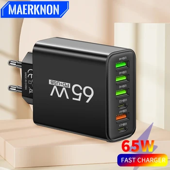 65W PD hızlı şarj şarj USB tip C hızlı şarj 3.0 duvar telefon adaptörü için iPhone 15 Xiaomi Samsung Oneplus ab abd Plug