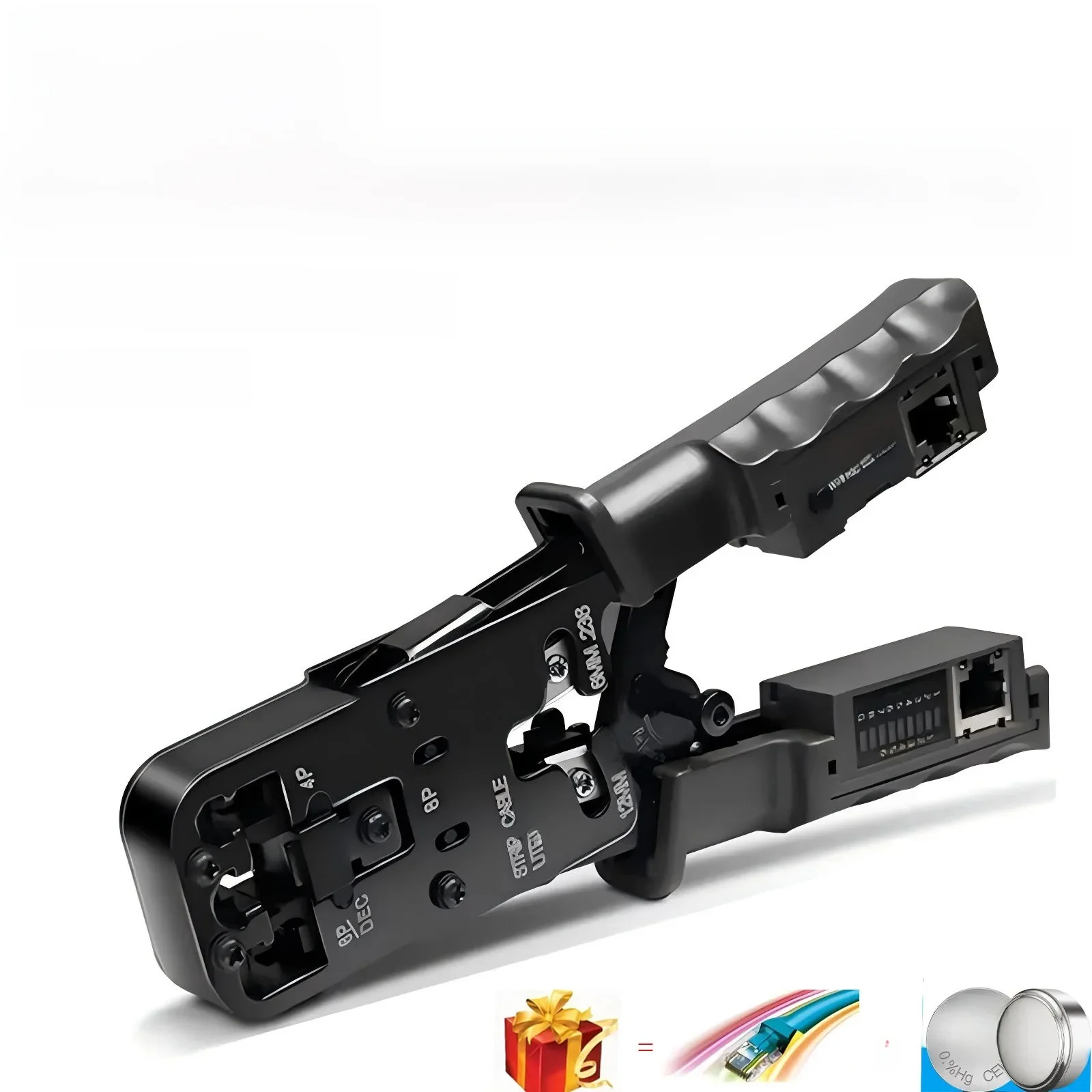 Narzędzie do kabli internetowych 3 w 1 RJ45 szczypce sieciowe/test kabla LAN/zaciskanie/tester narzędzi tnących Tester kabli 6P/8P/4P — zdjęcie 2