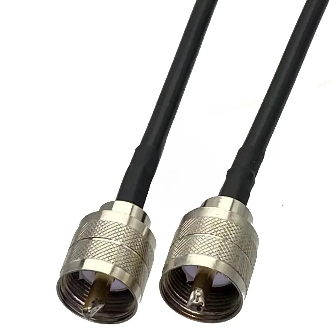 1szt RG58 Kabel UHF Wtyczka męska do UHF PL259 Wtyczka męska Złącze RF Koncentryczny Pigtail Adapter Zworka Prosty Nowy 6 cali ~ 5M — zdjęcie 2