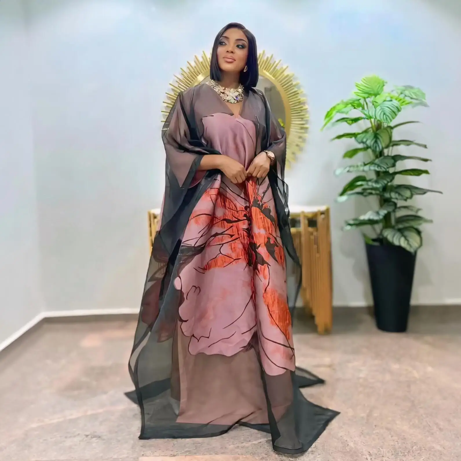 Neue Afrikanische Kleider für Frauen Luxuriöse Bestickte Afrikanische Kleider Zweiteiliges Set Afrikanisches Kleid für Damen – Detail 9