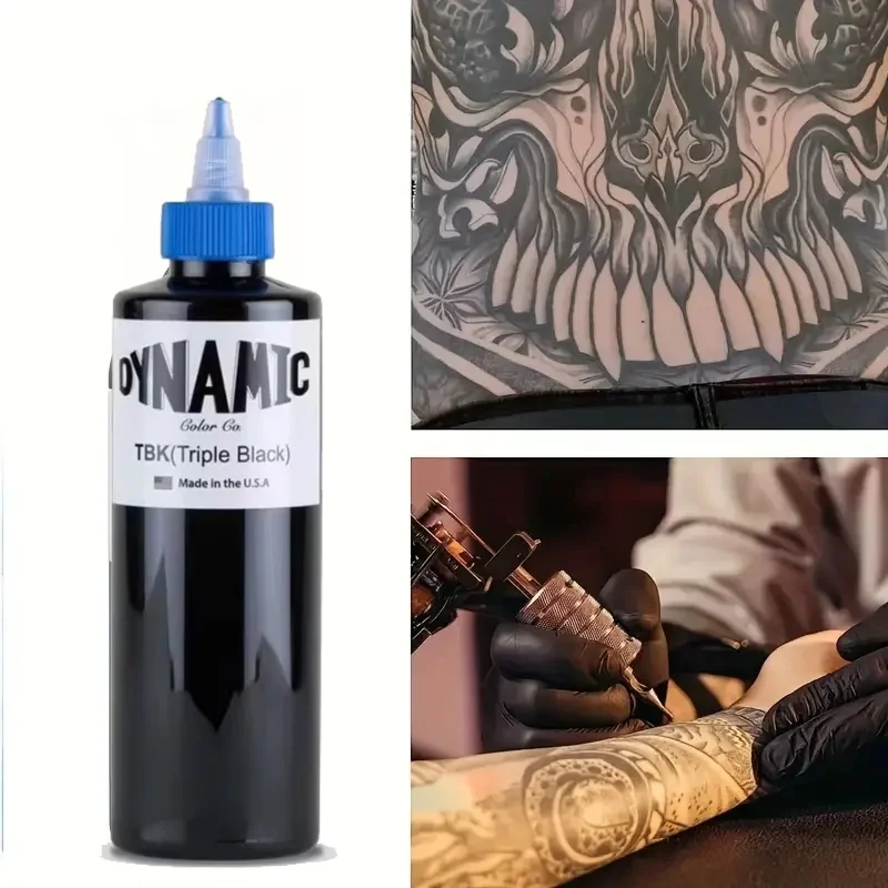 2025 Hot Sale TBK Super Black Totem Black Dynamic Tattoo Pigment Triple Black Big Bottle 8 Ounces 240ml Tattoo Ink Set