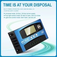 MPPT Solar Charge Controller 10A 30A 40A 50A 60A 100A Dual USB LCD Display 12V 24V Solar Cell Panel Charger Regulator with Load