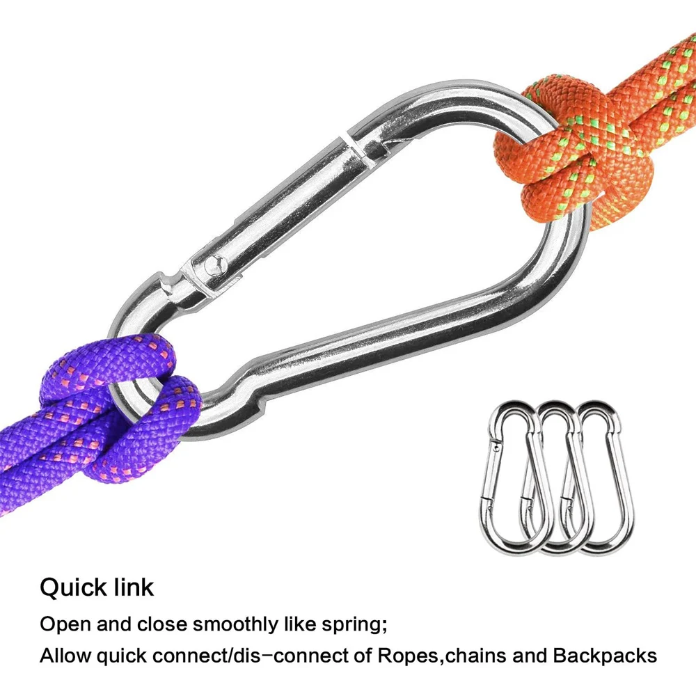 80mm Carabiner Clip Stainless Steel Climbing Holder Hook Lock 1PC