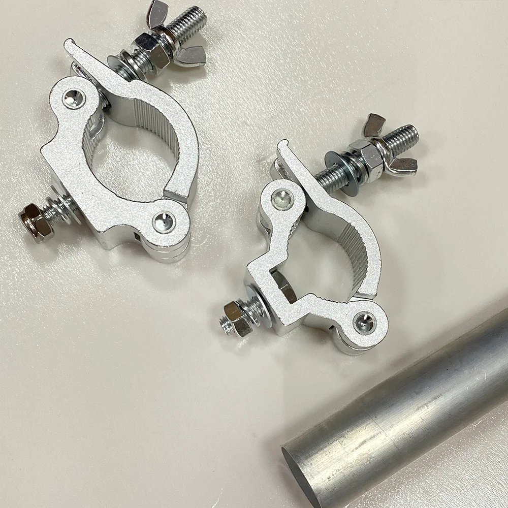 Heavy Duty Clamp Aluminum Truss Stage Light Hook with Anti-Slip Serrated Jaw Half Coupler for 35-45mm/39-52mm Scaffold Pipe