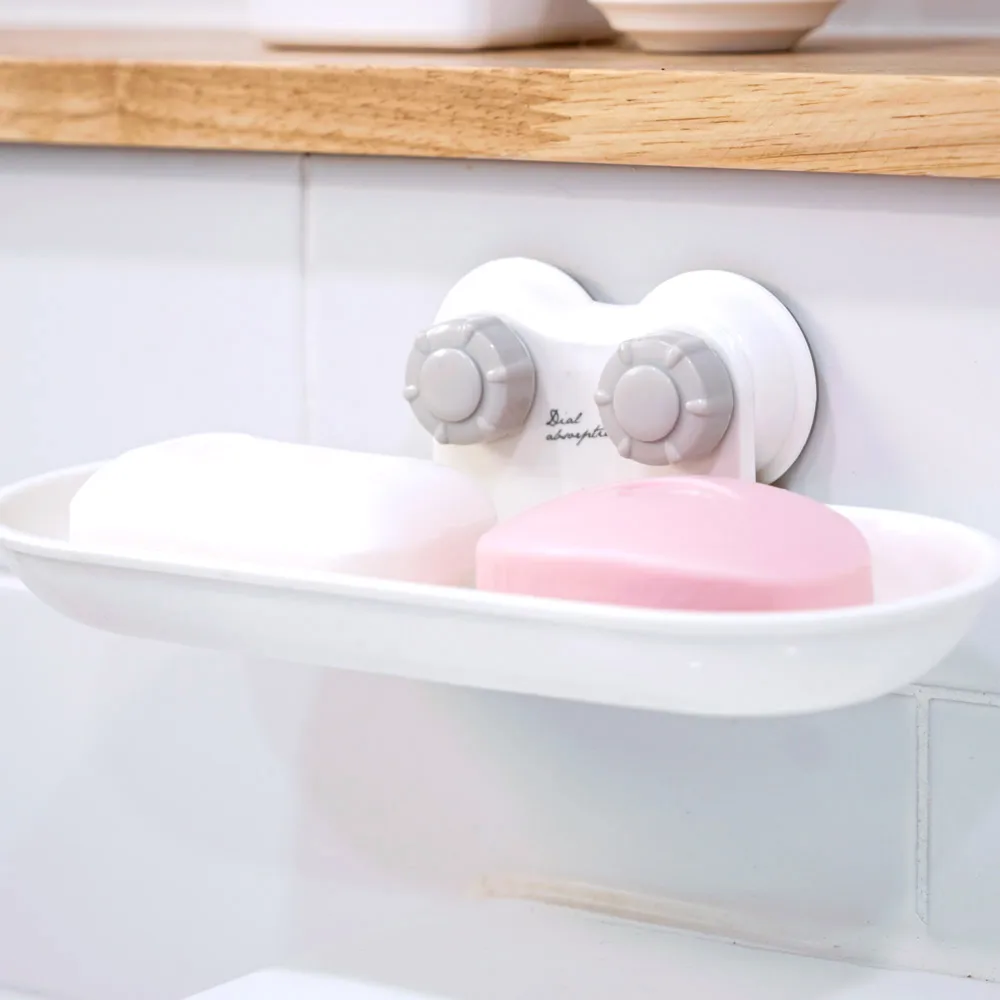 Changshin Living No-Drill Two-Compartment Soap Holder (GEL PAD) Made in Korea dual storage easy clean innovative design