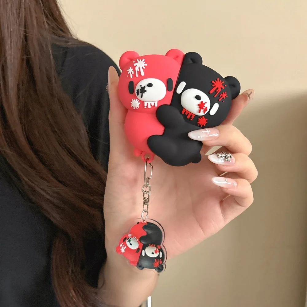 

Funny 3D Bear Headphone Case Silicone Shockproof Cover for Apple Airpods 4 Airpods Pro3 Pro2 4 Eaphone Case Cover with Charm