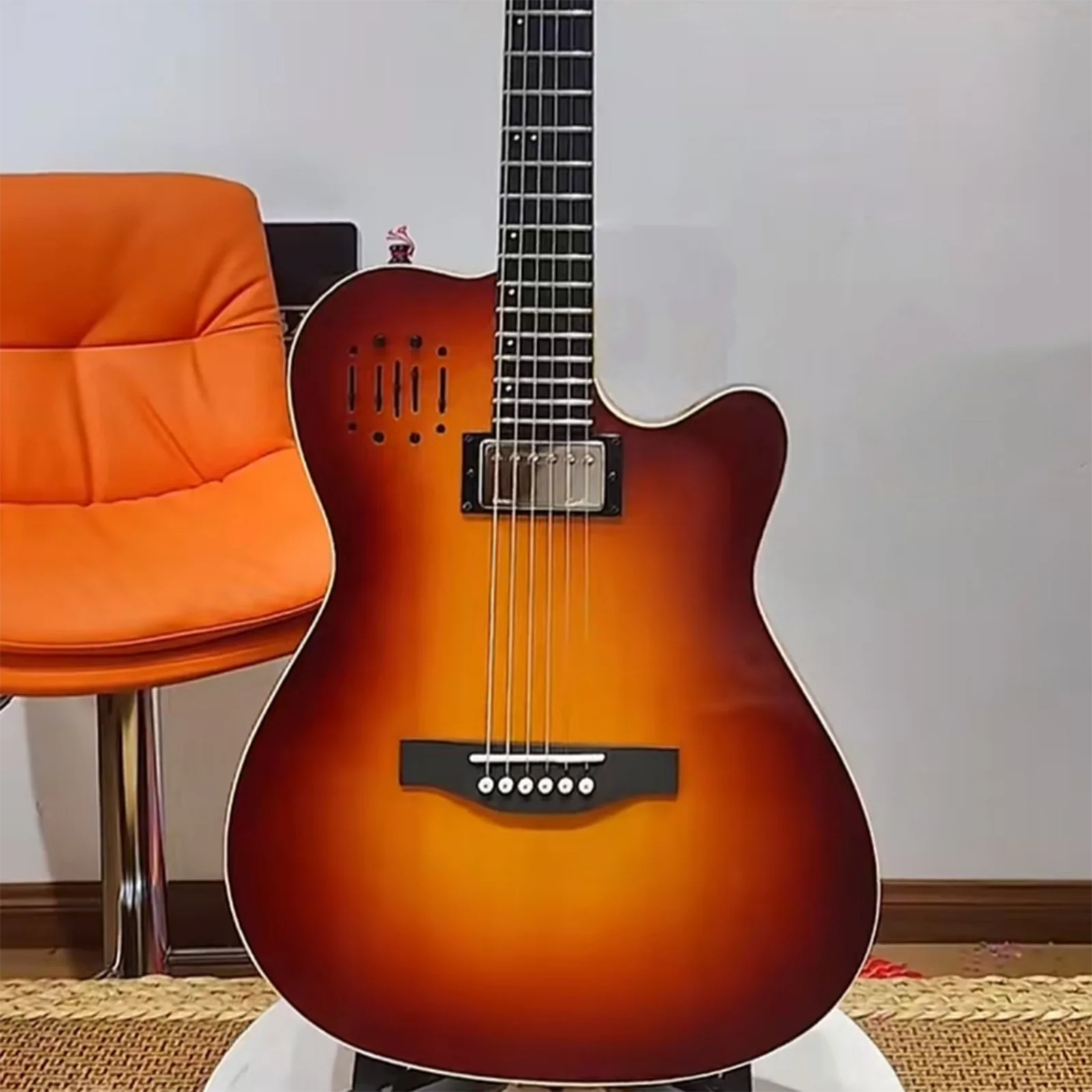 لاقط جيتار صوتي مع 4 نطاقات EQ موالف رقمي للتحكم في مستوى الصوت Preamp لنظام صوت الاستوديو لمضخم الجيتار الكلاسيكي #5