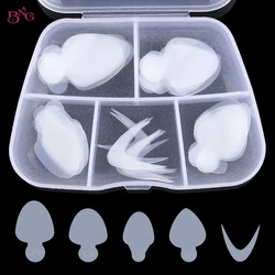 Suaves almohadillas de silicona reutilizables para manicura francesa, plantilla de Forma francesa para uñas de Gel, sistema de Duet de doble Forma, 60 piezas