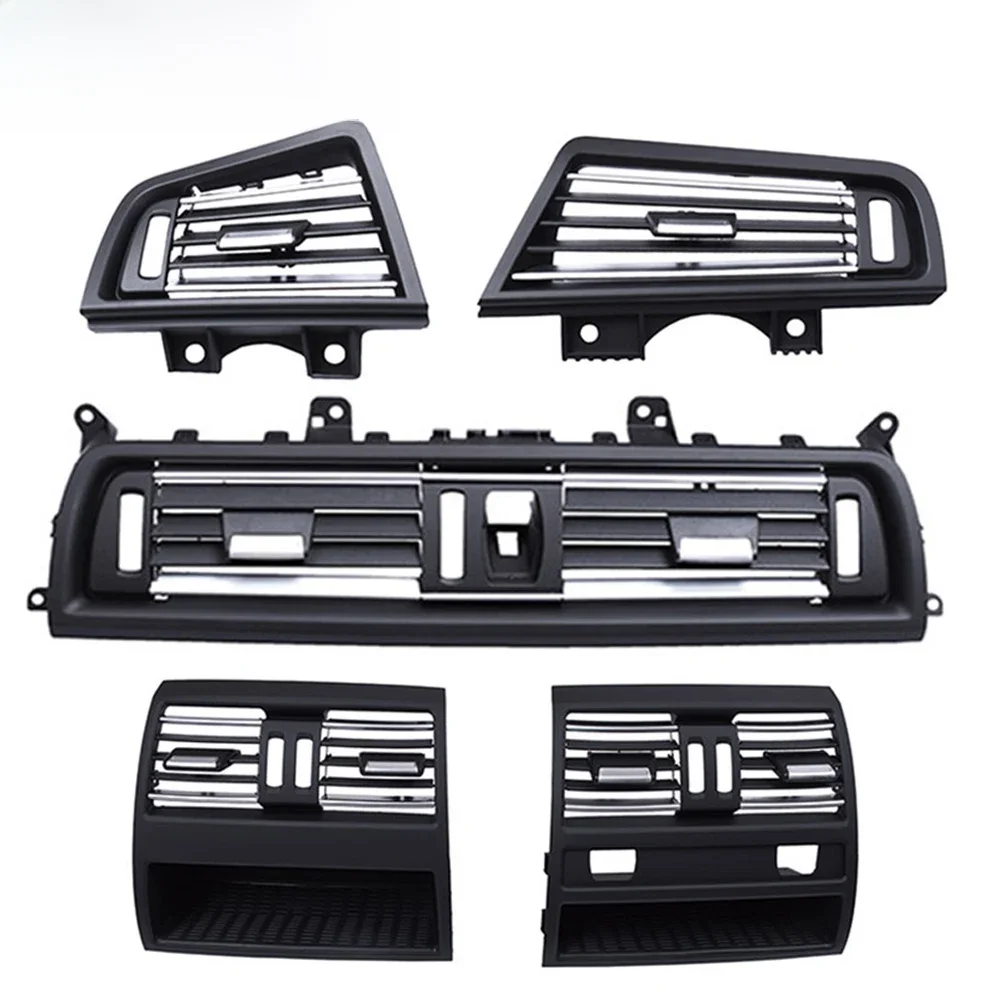 LHD RHD Przednia centralna, w pełni chromowana osłona kratki wentylacyjnej klimatyzacji do BMW serii 5 F10 F11 F18 520 521 523 — zdjęcie 2