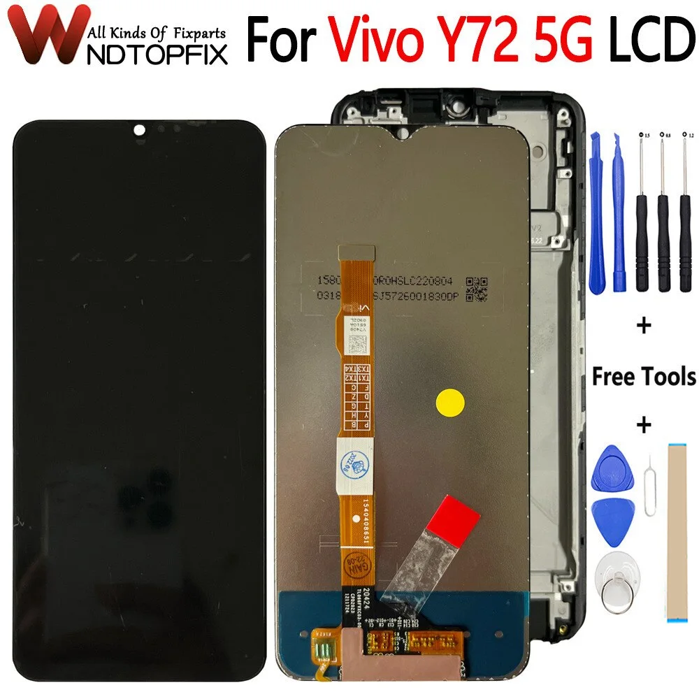 

6.58" For Vivo Y72 5G LCD Display Touch Screen Replacement Digitizer Assembly For VIVO Y72 5G V2041 Phone LCD Screen Replacement