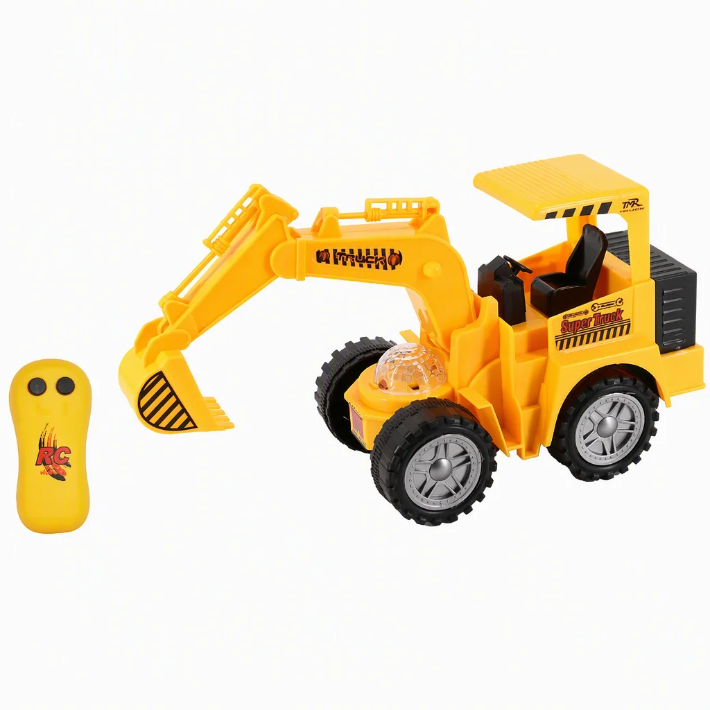 RC Bouwexcavator en -lader 28cm - Afstandsbestuurd voertuig met licht en geluid, doe-het-zelf techniek speelgoed voor kinderen, actie cadeau (combinatieset beschikbaar)