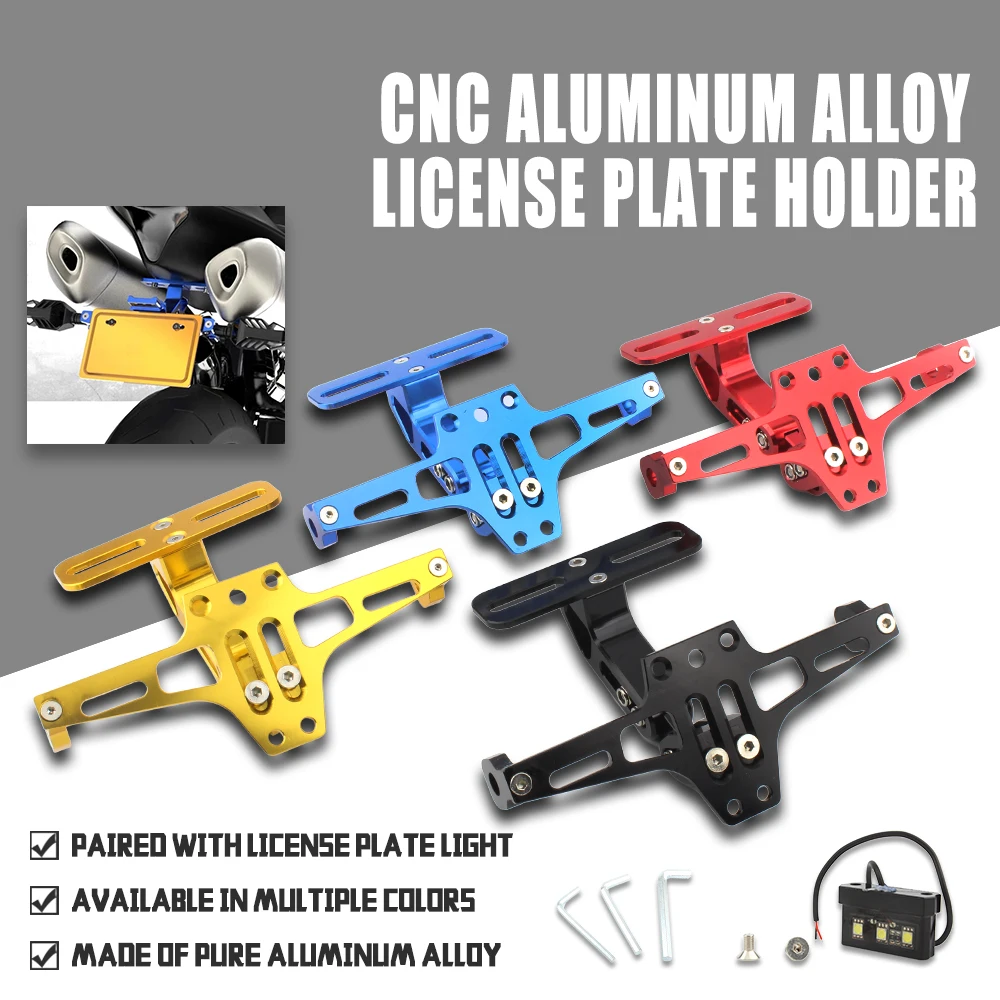 

Motorcycle License Plate Frame Adjustable Holder LED Rear Turn Signal Light Bracket for Yamaha BMW R25 R3 MT 03 Motorbike