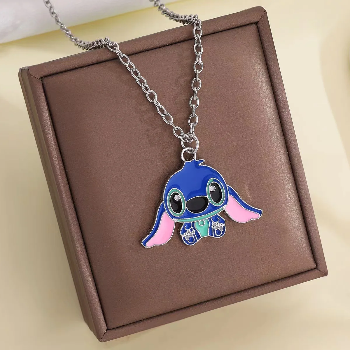 Disney Licensed Lilo & Stitch Couples Pendant Necklaces Adorable Big Ear Stitch Charm Unisex Hip Hop Sweater Chains Heartwarming - Image 5