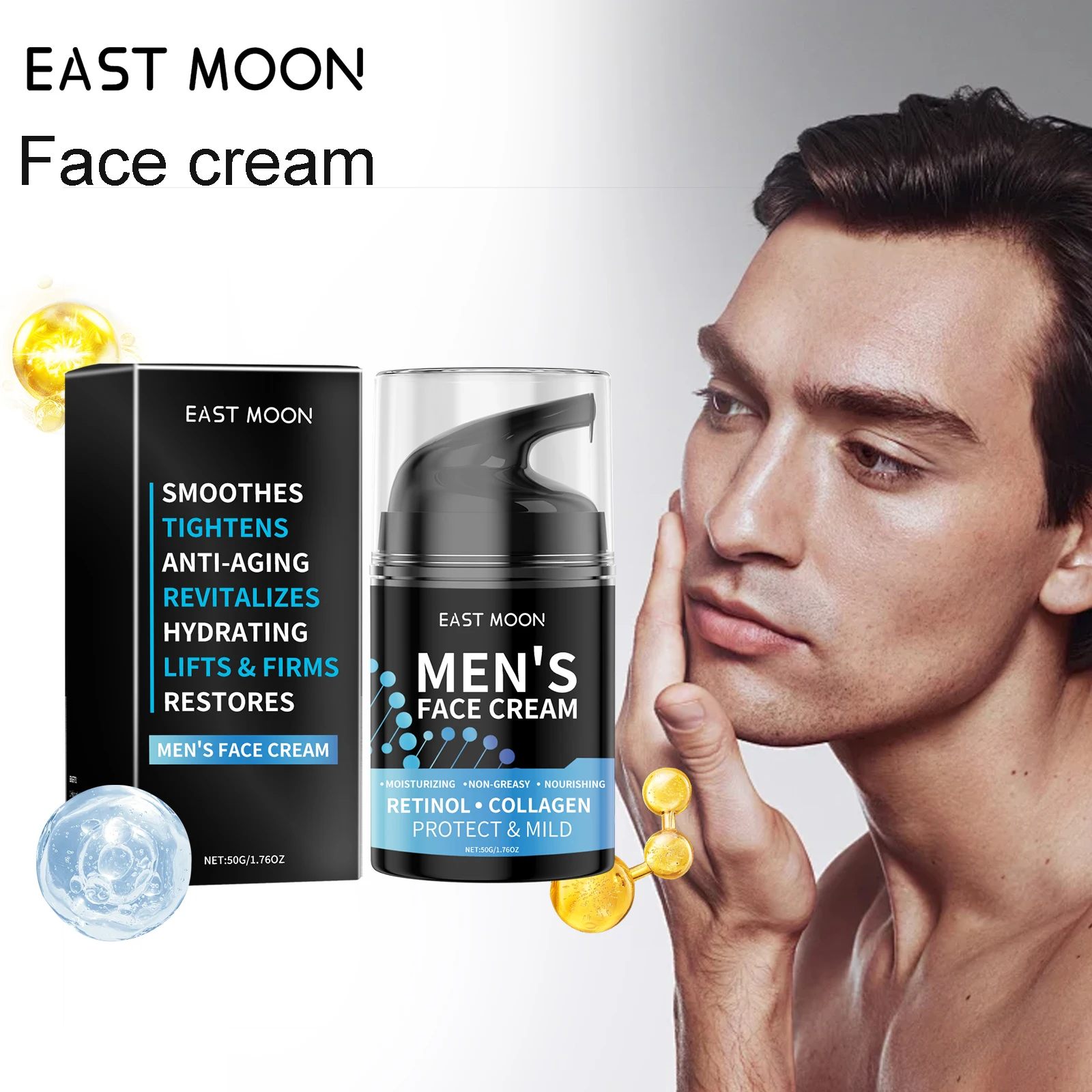 

50g Men's Retinol Facial Cream Deep Moisturizing & Nourishing Boosts Radiance Fade Fine Lines Rejuvenates Dull Skin Lotion