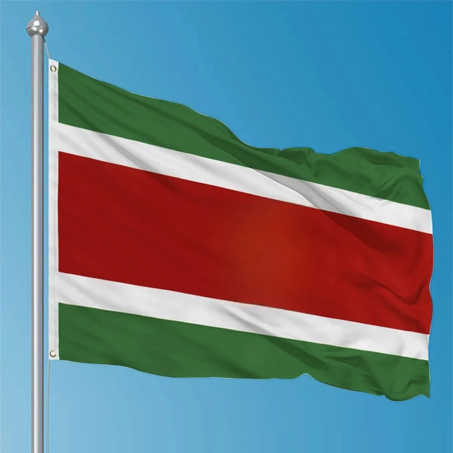 Drapeau Suriname 90x150cm, drapeaux SUR SR Republiek Suriname, tapisserie de bannière de décoration imprimée en Polyester