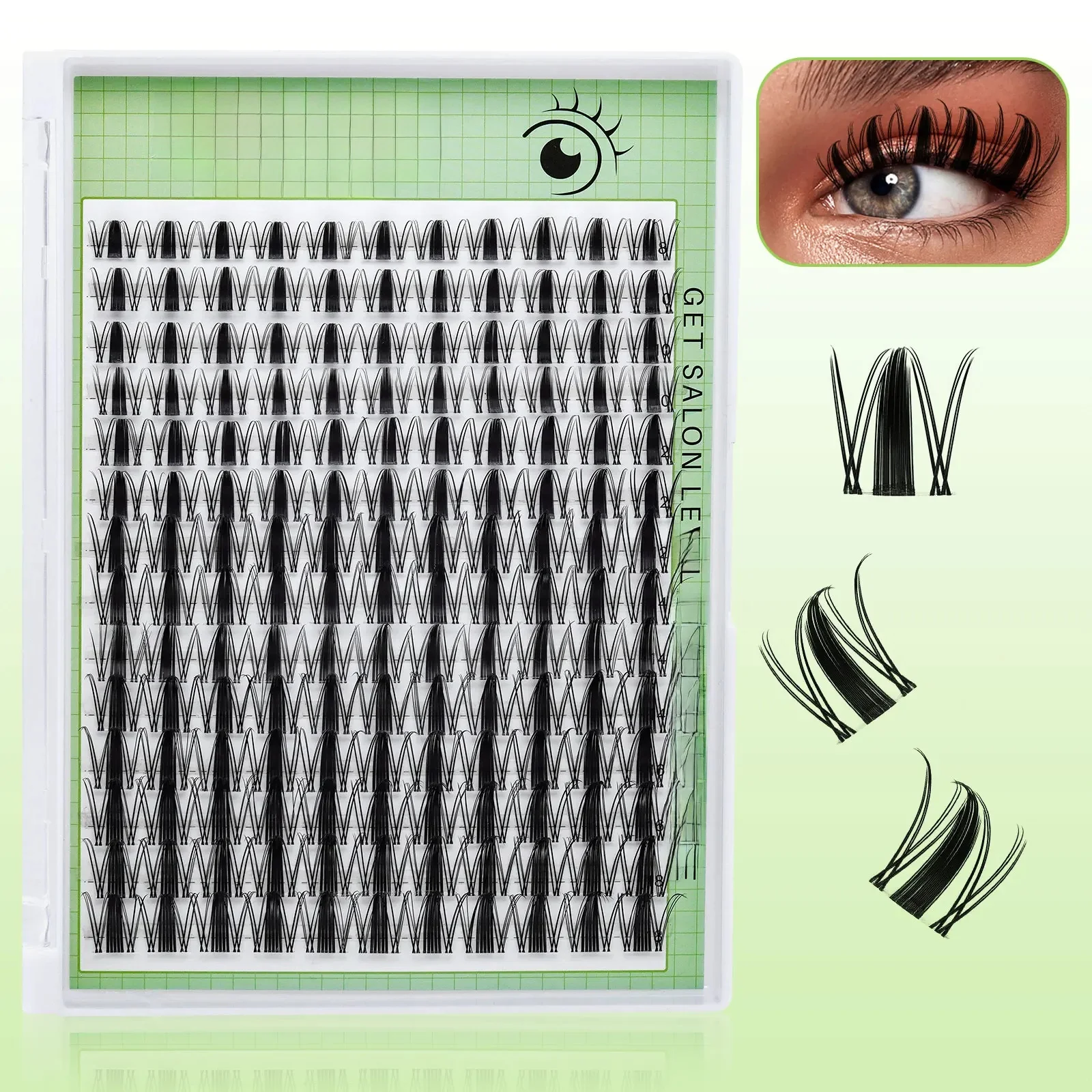 Fairy Lash Clusters 8-18mm Manga Eyelash Clusters D Curl - WideSpan DIY Eyelash Extensions Wet-Look Spiky Anime Lashes Individua — zdjęcie 2