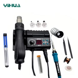 YIHUA 882D Soldering Station LCD Digital 2 In 1 750W Hot Air Gun Rework SMD Soldering Iron For BGA PCB IC Welding Repair Tools