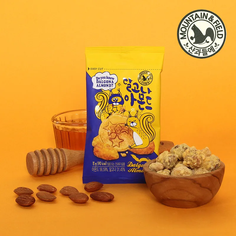 [Montaña y campo] Almendra Dalgona 18g X 30 paquetes Snack de nueces condimento Dalgona