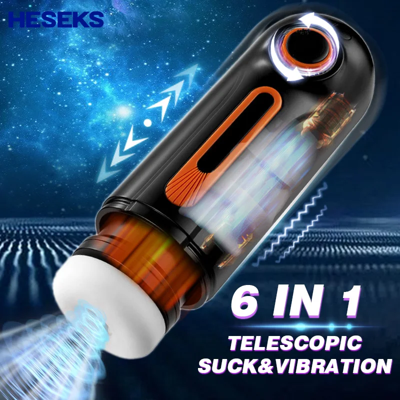 

HESEKS 4in1 Automatic Telescopic Sucking Vibration Masturbators For Men Pussy Vaginas For Men Real Blowjob Sex Toys For Men