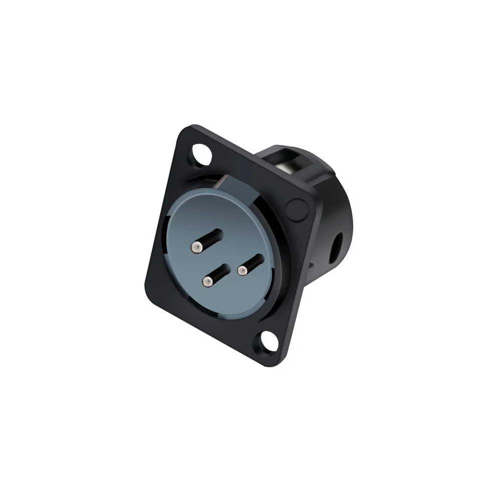 10pcs 3Pin XLR Male Panel Mount Chassis Socket Audio Microphone Jack Plug Adapter Connector Zinc Alloy Shell Copper Contact