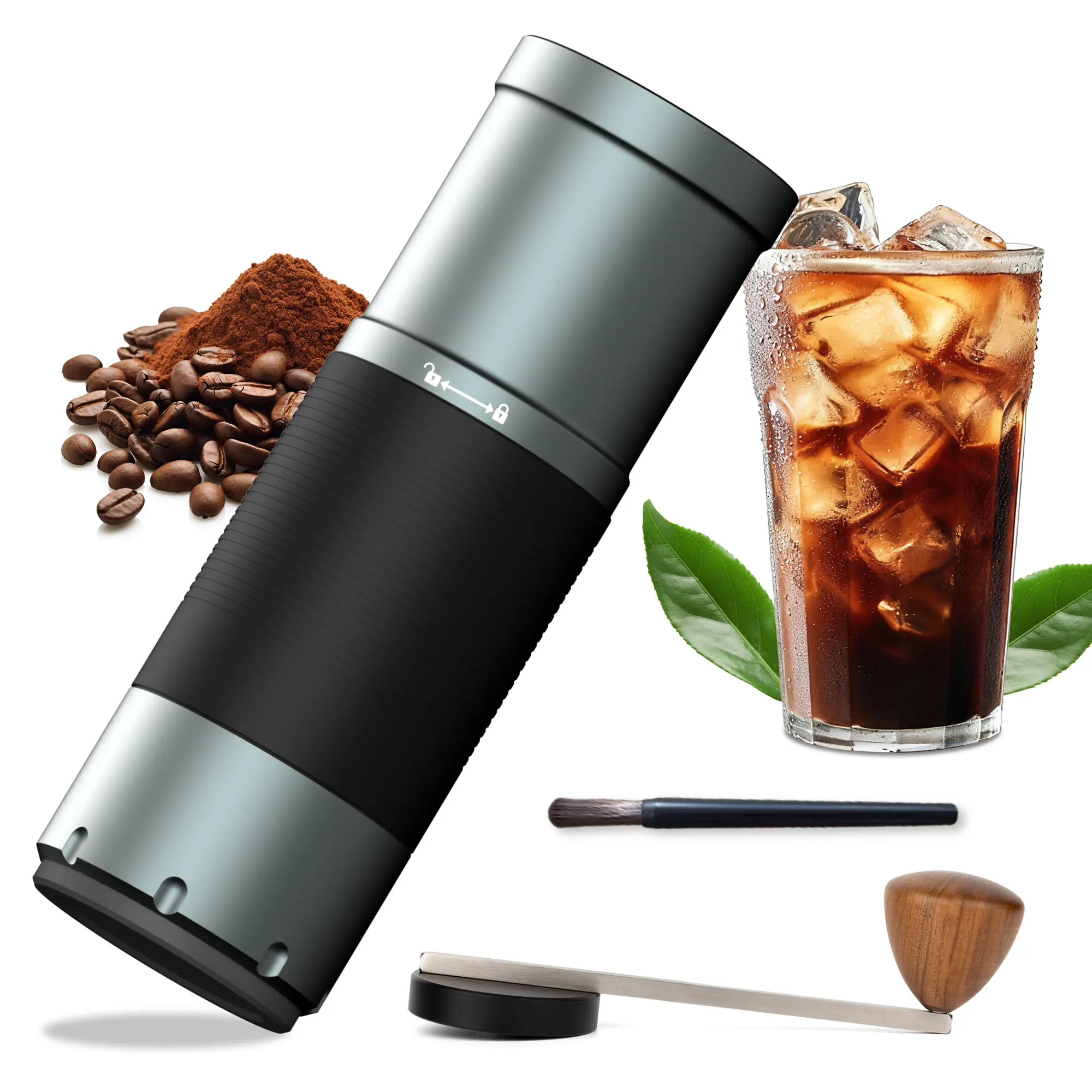 

Dual Mode Manual Electric Grinder Manual with Adjustable Grind Settings Hand Bean Grinder for Espresso French Press Pour Ove