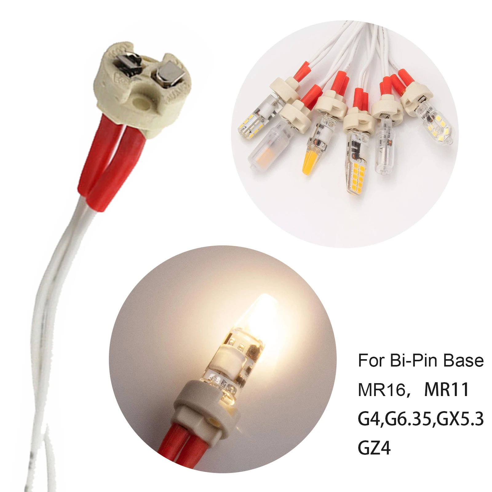 MR16 Gu10 Socket Base Connector Ceramic Holder Lamp Wiring For GU10 Base Halogen Socke Or GU10 Led Bulb