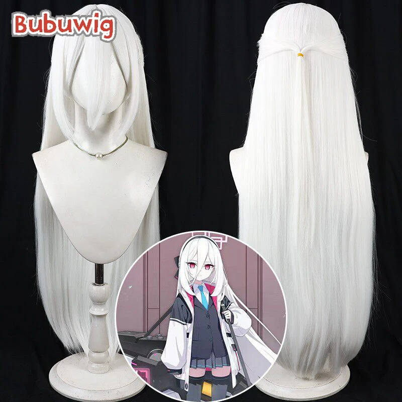 

Bubuwig Synthetic Hair Tendou Kei Cosplay Wigs Blue Archive Tendou Kei Halloween 100cm Long Straight White Wig Heat Resistant