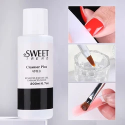 200ml Nail Degreaser Liquid Surface Sticky Layer Gel Polish Excess Remover Acetone Nail Extension Auxiliary Nail Cleaner Plus